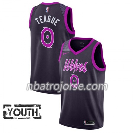 Barn Minnesota Timberwolves Tröja Jeff Teague 0 2018-19 Nike City Edition Lila Swingman